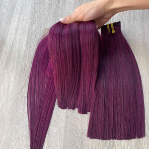 Extensiones de Cabello Vietnamitas, Trama Doble, 100g, Cabello de Alta Calidad para Tejido, Color Morado - Product Image 2