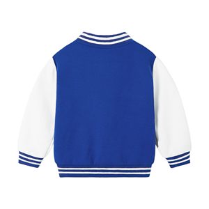 Veste Lettermen bleue et blanche, style lettres brodées, coupe classique, simple boutonnage, unisexe - Product Image 6
