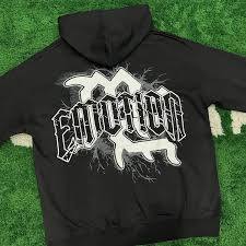 Sweat à capuche gothique avec imprimé graphique au dos – Molleton de coton épais 400 GSM – Pull streetwear oversize avec typographie esthétique Y2K - Product Image 2