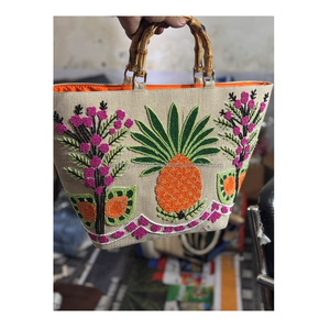 Sac à bandoulière en toile de style bohème pour femme Messenger perlé de créateur pour la plage Soirée Sac à provisions Inde Broderie Sac - Product Image 4