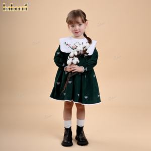 Vestido de Pana Bordado a Mano para Niñas - Venta al por Mayor ODM de Otoño para Niños, 100% Algodón DR4498 - Product Image 4