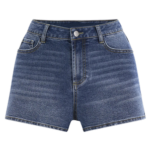 Short en jean tendance pour femme, coupe ajustée, déchiré, respirant, avec service OEM - Product Image 1
