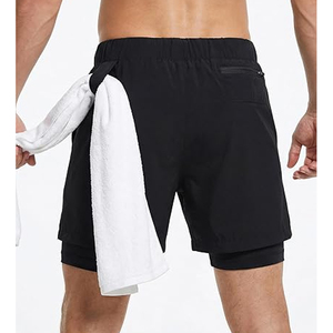 Pantalones Cortos Deportivos 2 en 1 para Hombre con Logotipo Personalizado, Forro de Compresión, para Correr y Hacer Ejercicio, de Secado Rápido, Proveedor al por Mayor - Product Image 2