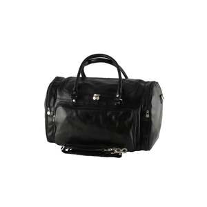 กระเป๋าเดินทางหนังแท้ดีไซน์คลาสสิกสไตล์วินเทจ  กระเป๋าถือสุดสัปดาห์สำหรับผู้ชายและผู้หญิง  ความจุขนาดใหญ่  กระเป๋าเดินทางแบบมีซิป - Product Image 1