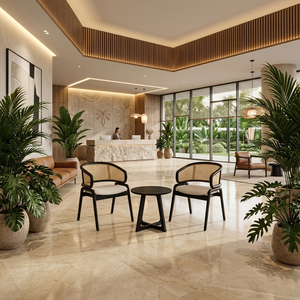 Conjunto de Bistro Helix Comercial de Teca Premium, Estilo Escandinavo Contemporáneo, Acabado Negro, Resistente al Agua - Product Image 6