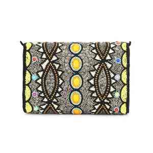 Bolso de Mano Casual de Lujo Hecho a Mano en India con Asa de Cuentas Multicolor, Estilo Artesanal Local Duradero - Product Image 6