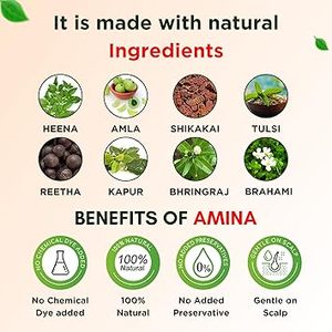 Poudre de Henné 100% Pure Naturelle pour Cheveux et Corps (Mehndi) |   Produit tendance pour le visage et le corps, prêt pour les fêtes, à base de plantes, sans produits chimiques, 500g, pour adolescents - Product Image 2