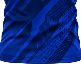 Maillot de football pour homme bleu à motif géométrique, col en V, transfert thermique, évacuation de l'humidité, nom d'équipe personnalisé, respirant, manches courtes, polyester - Product Image 6