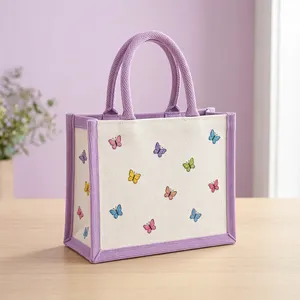 กระเป๋าผ้าแคนวาสสำหรับช้อปปิ้ง ดีไซน์สวยเป็นธรรมชาติ ขนาด 18x15 นิ้ว เป็นมิตรกับสิ่งแวดล้อม ใช้ซ้ำได้ พร้อมหูหิ้วแข็งแรง เหมาะสำหรับร้านค้าปลีก - Product Image 2