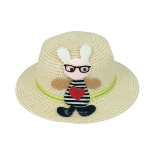 Sombrero de Paja para Niños Unisex con Diseño de Perro de Dibujos Animados Naranja, con Ala Ancha para la Playa y Viajes - Product Image 2