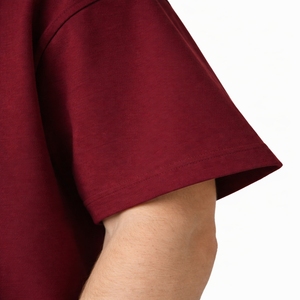 T-shirt pour homme, coupe ample, couleur unie, manches courtes, coton, col rond, tissu de haute qualité, décontracté. - Product Image 5