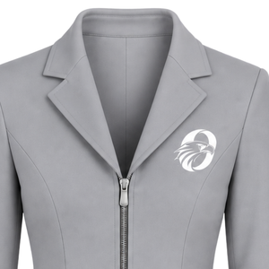 Veste d'équitation gris clair pour femme, coupe ajustée, blazer d'équitation élégant, manteau de compétition équestre, vente en gros personnalisée, mode - Product Image 3