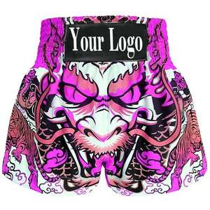 Custom <b>Dragon</b> Print Heat-Transfer Printed MMA Shorts Unisex Quick Dry Polyester/Cotton Mixed Martial <b>Arts</b> Wear Back Logo - Product Image 2