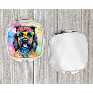 Scottish Terrier Hippie Dawg Compact Pliant Miroir De Maquillage De Poche Portable Décoratif Voyage Cadeau pour Femmes et Filles - Product Image 4