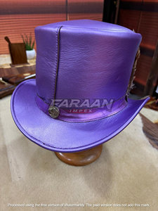 Handmade Purple Cowboy <b>Hat</b> Feather Decoration Western <b>Steampunk</b> Gothic Festival Party Casual Character Fashion <b>Hat</b> Men Women - Product Image 6