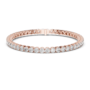 Pulsera de tenis clásica de oro con diamantes, pulsera de eternidad completa con diamantes redondos creados en laboratorio, regalo de lujo para ella - Product Image 1