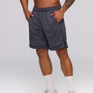New Design Men's Basketball Workout Jogger Shorts Running Gym Fitness Wear Drawstring Mesh Breathable Athletic Baggy Shorts - Product Image 2