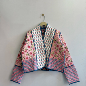 Cotton Hand Block Print One Size <b>Jacket</b> For <b>Women</b> Gift For Her Reversible Coat - Product Image 1