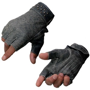 Gants de motard en cuir véritable respirants sans doigts à prix raisonnable, design personnalisable, commande en gros disponible, qualité supérieure pour moto - Product Image 1