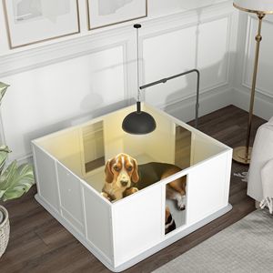 Cuccia per Cani 99x97x48 cm con Supporto Luce Retrattile, Lavabile, Impermeabile, Tappetino Assorbente, Regolabile, Arredo per Animali Domestici - Product Image 1