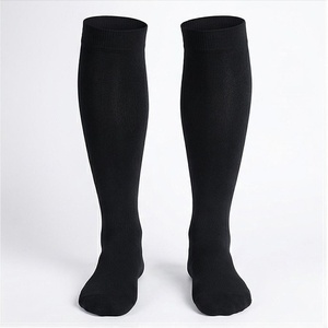 <b>Knee</b> <b>High</b> <b>Socks</b> Solid Black Breathable Knitted for Adults Casual Wear - Product Image 1