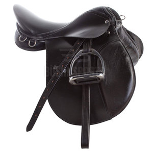 Silla de montar ligera de alto rendimiento con acabado de cuero de calidad y duradera para uso en establos - Product Image 5