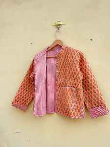 Chaqueta india hecha a mano 100% algodón, ecológica, acolchada, antiarrugas, transpirable, de secado rápido, con estampado digital, bolsillo frontal y cuello redondo. - Product Image 3