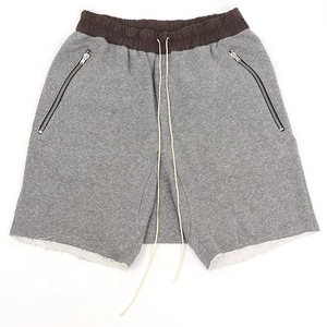 Wholesale Heavy Weight French Terry zipper pockets Raw Edge <b>Mens</b> <b>Sweat</b> Gym <b>Shorts</b> <b>Men</b> - Product Image 1