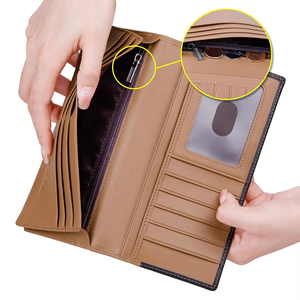 Genuine Leather <b>Wallet</b> for Men Long <b>Wallet</b> for Men Women Leather Leather Long Coin Purse <b>Card</b> <b>Holder</b> with Belt. - Product Image 2