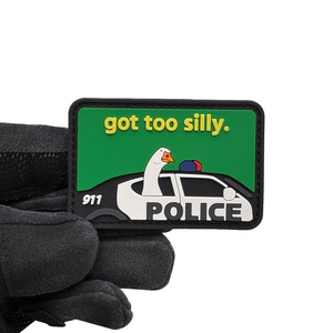 Parche de PVC con gancho y bucle Tactical Goose Got Too Silly para mochila, sombrero, chaleco, chaqueta, moda urbana, ropa informal y decoración - Product Image 3