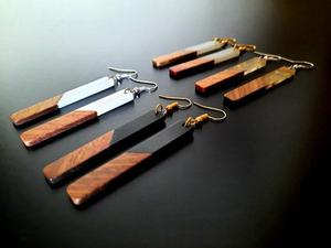 MN EXPORTS Rustic Resin Wood Earrings Lightweight Handmade Jewelry Natural Wooden <b>Drop</b> Earrings for Women Uttar Pradesh Fashion - Product Image 3