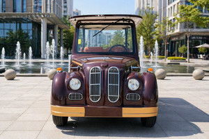 Vehículo Turístico Eléctrico <span class=keywords><strong>de</strong></span> Estilo Antiguo, 6-9 Plazas, Techo Abierto, Autobús <span class=keywords><strong>de</strong></span> Transporte, LHD/RHD Opcional, CE para el Mercado Europeo, Blanco Dorado - Product Image 4