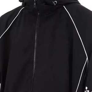Ensemble de survêtement unisexe gris à capuche, coupe ample, imperméable, décontracté, 2 pièces, couleur unie, polyester, pour l'automne - Product Image 4