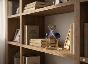 Figurine artisanale en verre d'un couple d'oiseaux amoureux, cadeau romantique pour la Saint-Valentin, décoration d'intérieur - Product Image 3