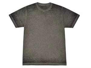Camiseta de Algodón Lavado Gris Oscuro para Hombre, Manga Corta, Cuello Redondo, Corte Regular, Estilo Casual, Jersey Liso, Color Sólido, Ropa Urbana - Product Image 4