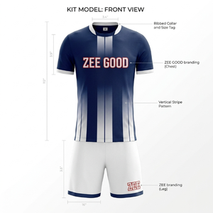 ชุดฟุตบอลซับลิเมชั่นสั่งทำพิเศษ Zee Good สำหรับผู้ชาย แขนสั้น ดีไซน์เรียบง่าย คอเสื้อมีสายรัดยางยืด ใช้ได้ทุกฤดู แห้งเร็ว ผลิตจากโพลีเอสเตอร์ - Product Image 3