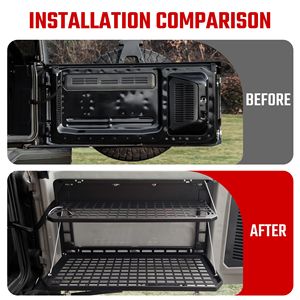 แผงอุปกรณ์เสริม MOLLE สำหรับรถฟอร์ด บรองโก ปี 2021-2024 ชั้นวางสัมภาระอะลูมิเนียมอัลลอยพับได้ด้านหลัง โต๊ะท้ายรถสำหรับจัดเก็บสัมภาระด้านหลัง - Product Image 3