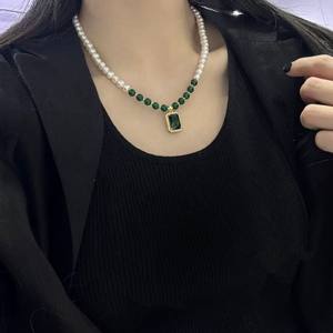 Collar de Perlas Naturales de Agua Dulce con Colgante de Calcedonia, Conjunto de Joyería con Cuentas de Moda para Regalo del Día de la Madre - Product Image 4