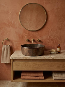 Handcrafted Antique Copper Vessel Sink <b>Rustic</b> <b>Bathroom</b> <b>Vanity</b> Basin Handmade Copper Wash Basin Vintage Luxury Decorative - Product Image 3