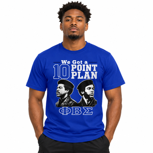 Camiseta Gráfica Azul Rey para Hombre Phi Beta Sigma, Diseño de 10 Puntos, Manga Corta, Cuello Redondo, Algodón, Casual, Fraternidad - Product Image 1