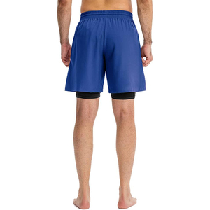 Men's Double <b>Layer</b> Fitness Shorts Drawstring Mesh Lining <b>Mid</b> Waist Elastic Breathable Quick Dry Eco-Friendly 100% Cotton Beach - Product Image 3