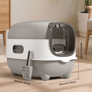Lettiera per Gatti E Classic Grigia, Ampio Spazio, Design Moderno, Pratica ed Economica, Realizzata con Sabbia di Tofu, Funzione di Pulizia Automatica - Product Image 1