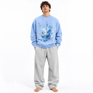 Sudadera de Cuello Redondo con Forro de Felpa de Algodón Grueso, Estampada, para Hombre, Estilo Casual, Ecológica, Invierno, Fabricante OEM ODM - Product Image 1