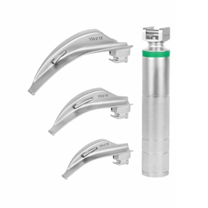 Láminas de Laringoscopio de Fibra Óptica TEPRO Macintosh |   Set de laringoscopio de fibra óptica Macintosh |   Juego de 3 cuchillas con mango - Product Image 1