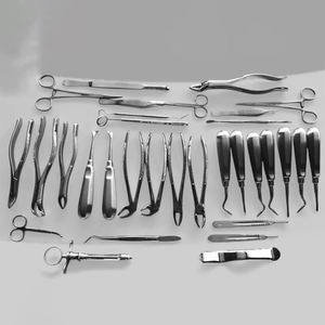 Kit d'extraction dentaire 32 pièces : éleveurs, forceps, instruments de chirurgie buccale - Product Image 2