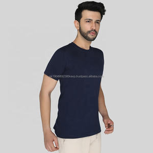 T-shirt en coton biologique tricoté décontracté pour homme, coupe classique, manches courtes, haute qualité, respirant, écologique, taille plus, uni - Product Image 5