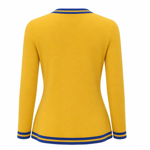 เสื้อคาร์ดิแกนถักลายปัก คอวี แขนยาว สไตล์ลำลอง ตัดสีตัดกัน ติดกระดุมด้านหน้า ลายเรียบง่าย เป็นมิตรกับสิ่งแวดล้อม - Product Image 3