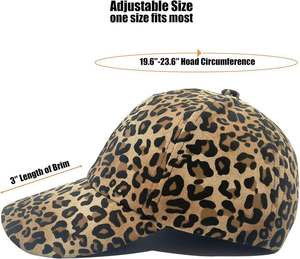 Leopard Print Genuine Leather Baseball <b>Cap</b> Patent Look 6 Panel Snapback <b>Hat</b> for Casual Party Outdoor Wear - Product Image 3