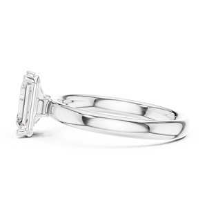 Bague de fiançailles et de mariage classique pour femme en argent sterling 925 avec moissanite taille émeraude, bijoux fins - Product Image 5