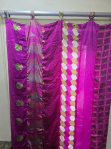 Pink Silk Sari Pattern <b>Curtain</b> Panel Translucent Home Decor Window Covering Traditional Indian Style - Product Image 4